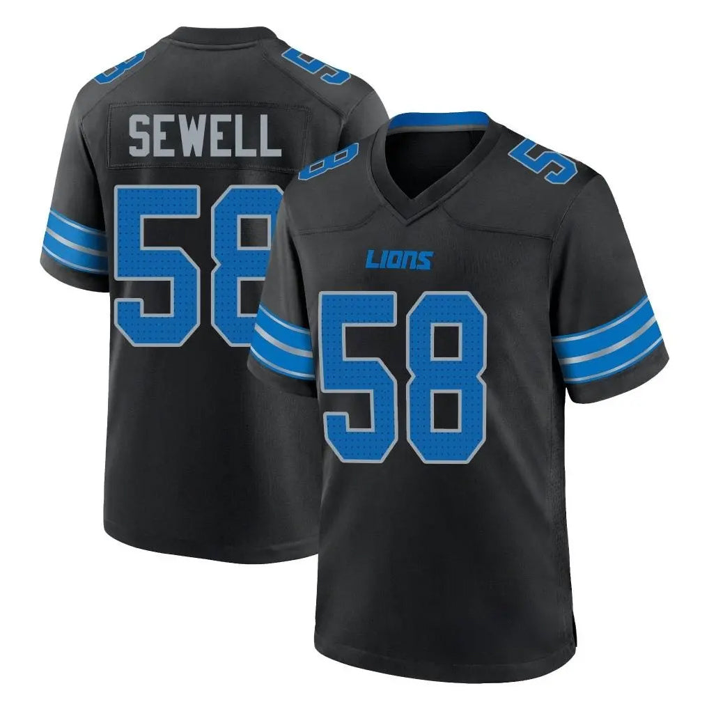 D.Lions #58 Penei Sewell Player Black Alternate Home Game ROCER Stitched Jerseys
