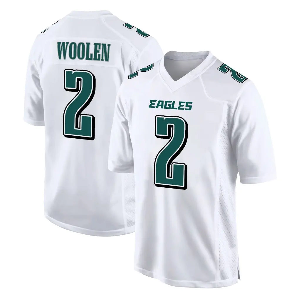 P.Eagles #2 Riq Woolen Player White Tundra Fashion Home Game ROCER Stitched Jerseys