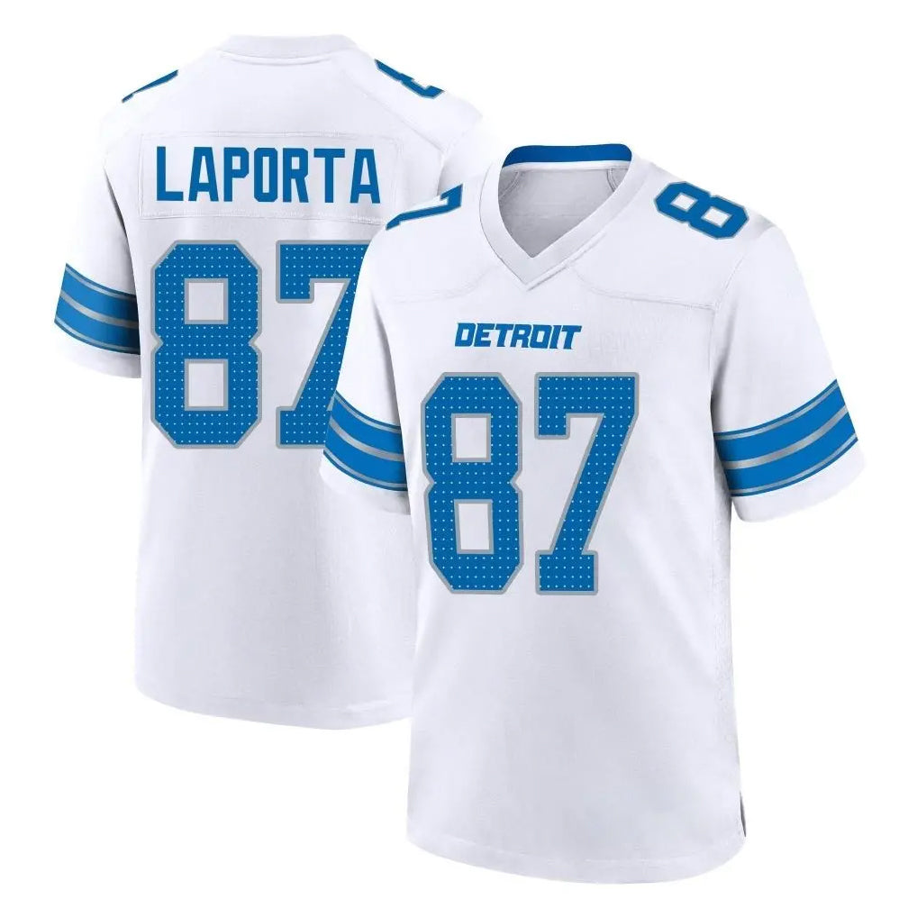 D.Lions #87 Sam LaPorta Player White Alternate Home Game ROCER Stitched Jerseys