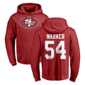 SF.49ers #54 Fred Warner Player Red LOGO Pullover Hoodies Home Game ROCER Stitched Jerseys