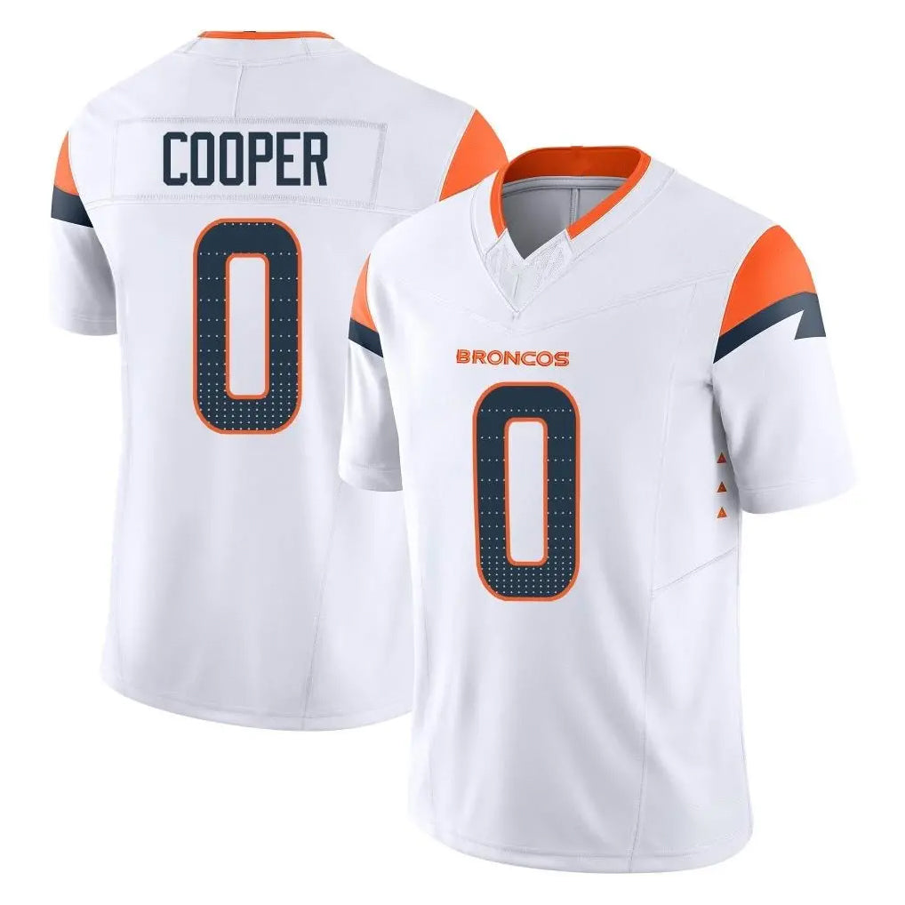 D.Broncos #0 Jonathon Cooper Player White Limited Vapor F.U.S.E. Home Game ROCER Stitched Jerseys