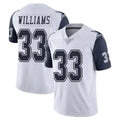 D.Cowboys #33 Javonte Williams Player White-Navy Limited Color Rush Vapor Untouchable Home Game ROCER Stitched Jerseys
