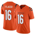 C.Bengals #16 Joe Flacco Player Orange Vapor F.U.S.E. Limited Home Game ROCER Stitched Jerseys