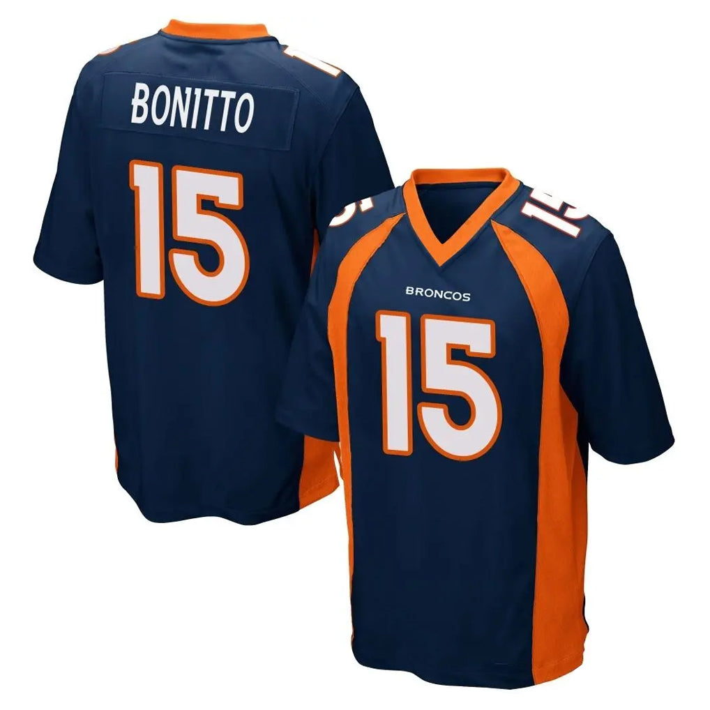 D.Broncos #15 Nik Bonitto Player Navy Game ROCER Stitched Jerseys