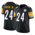 P.Steelers #24 Joey Porter Jr. Player Black Limited Vapor F.U.S.E. Home Game ROCER Stitched Jerseys