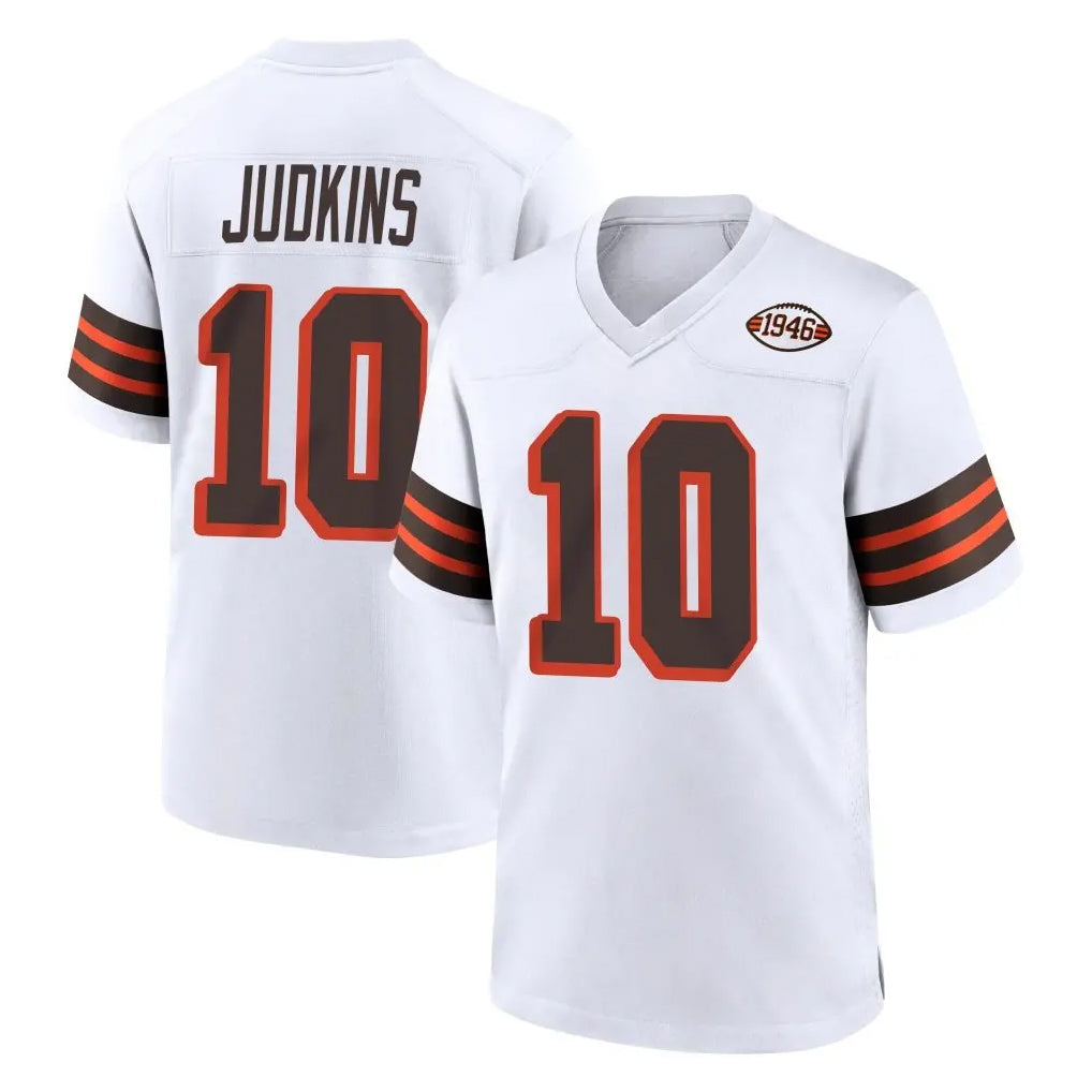 C.Browns #10 Quinshon Judkins Player White Alternate Home Game ROCER Stitched Jerseys