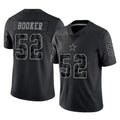 D.Cowboys #52 Tyler Booker Player Black Limited Reflective Home Game ROCER Stitched Jerseys
