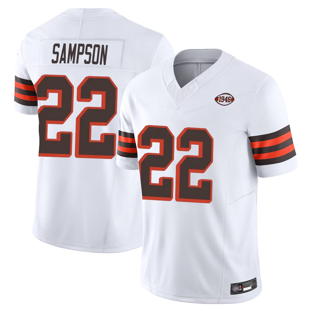 C.Browns #22 Dylan Sampson Player White Limited Vapor F.U.S.E. Alternate Game ROCER Stitched Jerseys