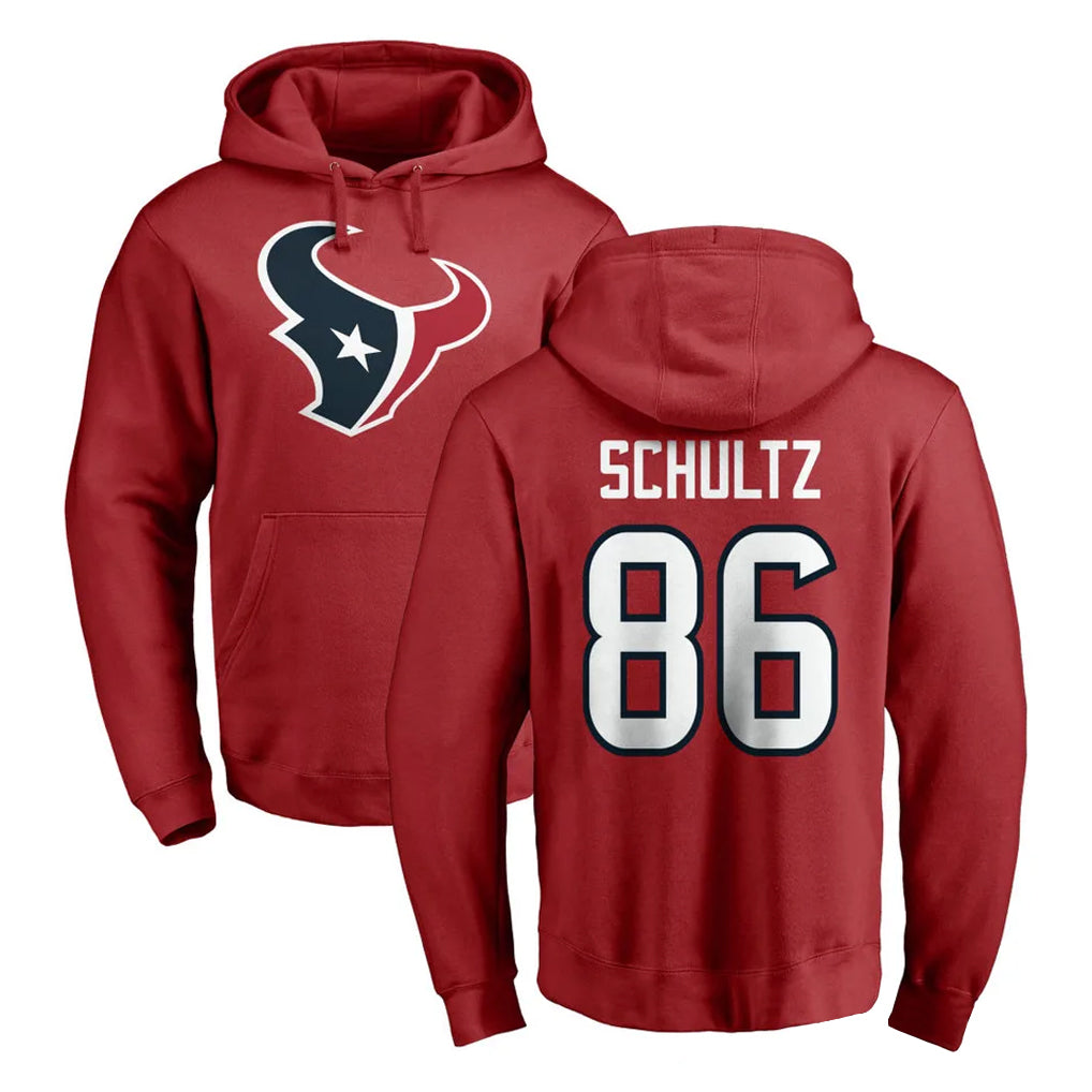 H.Texans #86 Dalton Schultz Player Red Pro Line Pullover Hoodie Limited Game ROCER Stitched Jerseys
