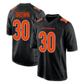C.Bengals #30 Chase Brown Player Black Fashion Game ROCER Stitched Jerseys
