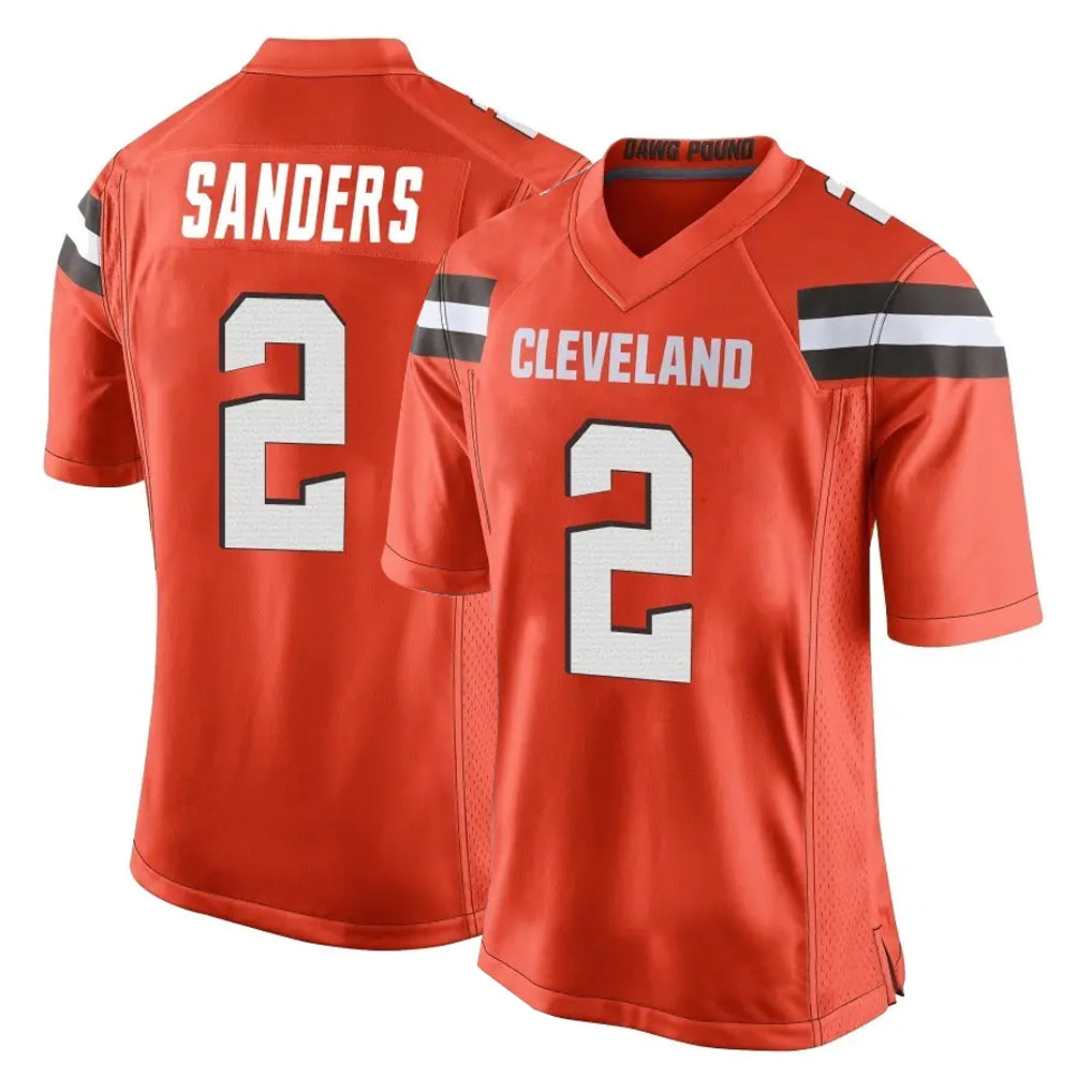 C.Browns #2 Shedeur Sanders Player Orange Home Game ROCER Stitched Jerseys