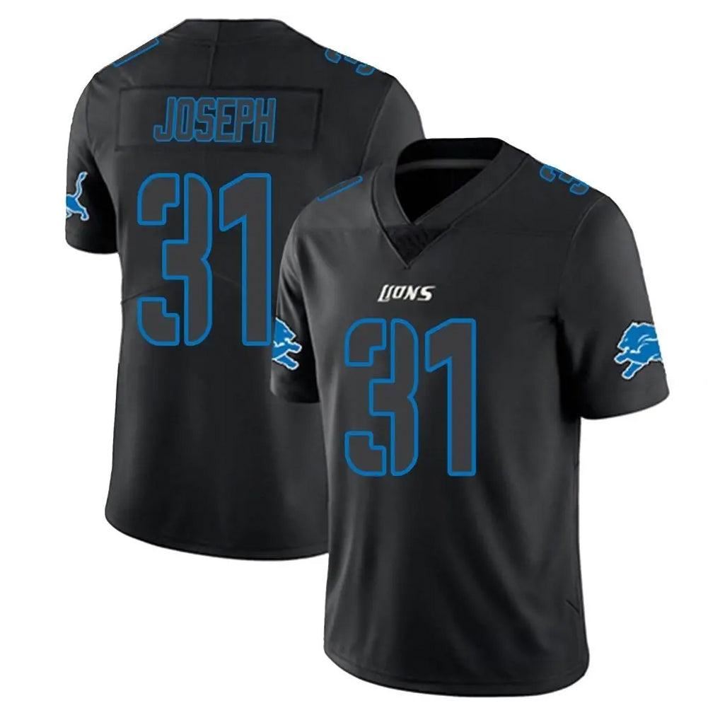 D.Lions #31 Kerby Joseph Player Black Impact Limited Home Game ROCER Stitched Jerseys