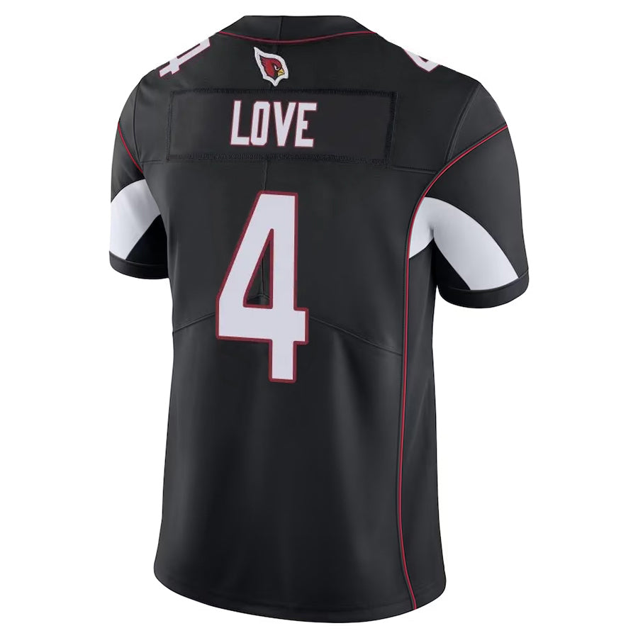 A.Cardinals #4 Jeremiyah Love Player Black Vapor Limited Home Game ROCER Stitched Jerseys