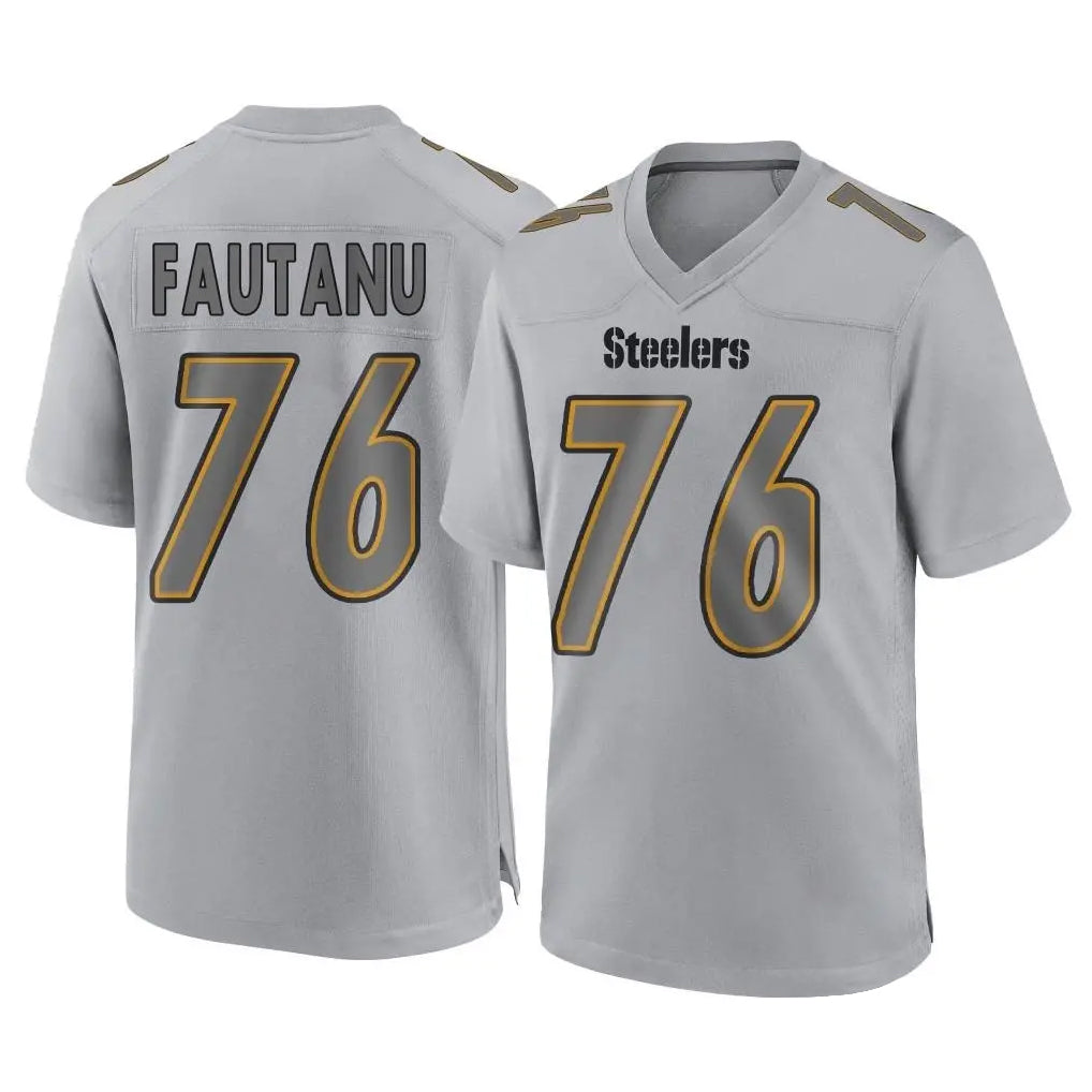 P.Steelers #76 Troy Fautanu Player Gray Atmosphere Fashion Home Game ROCER Stitched Jerseys