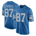 D.Lions #87 Sam LaPorta Player Blue Vapor Untouchable Throwback Game ROCER Stitched Jerseys