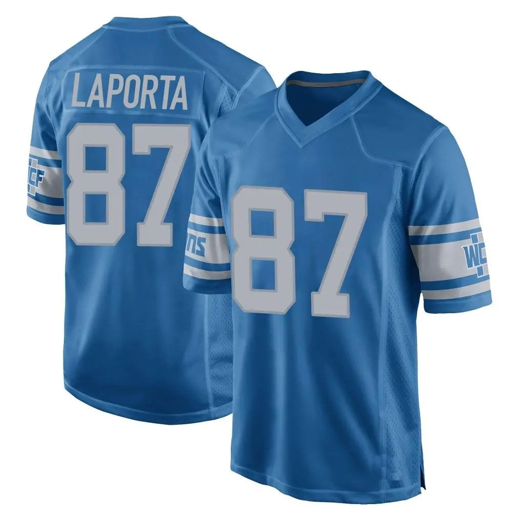 D.Lions #87 Sam LaPorta Player Blue Vapor Untouchable Throwback Game ROCER Stitched Jerseys