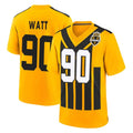 P.Steelers #90 T.J. Watt Player Gold Limited 1933 Throwback Home Game ROCER Stitched Jerseys