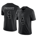 D.Cowboys #4 Dak Prescott Player Black Limited Reflective Home Game ROCER Stitched Jerseys
