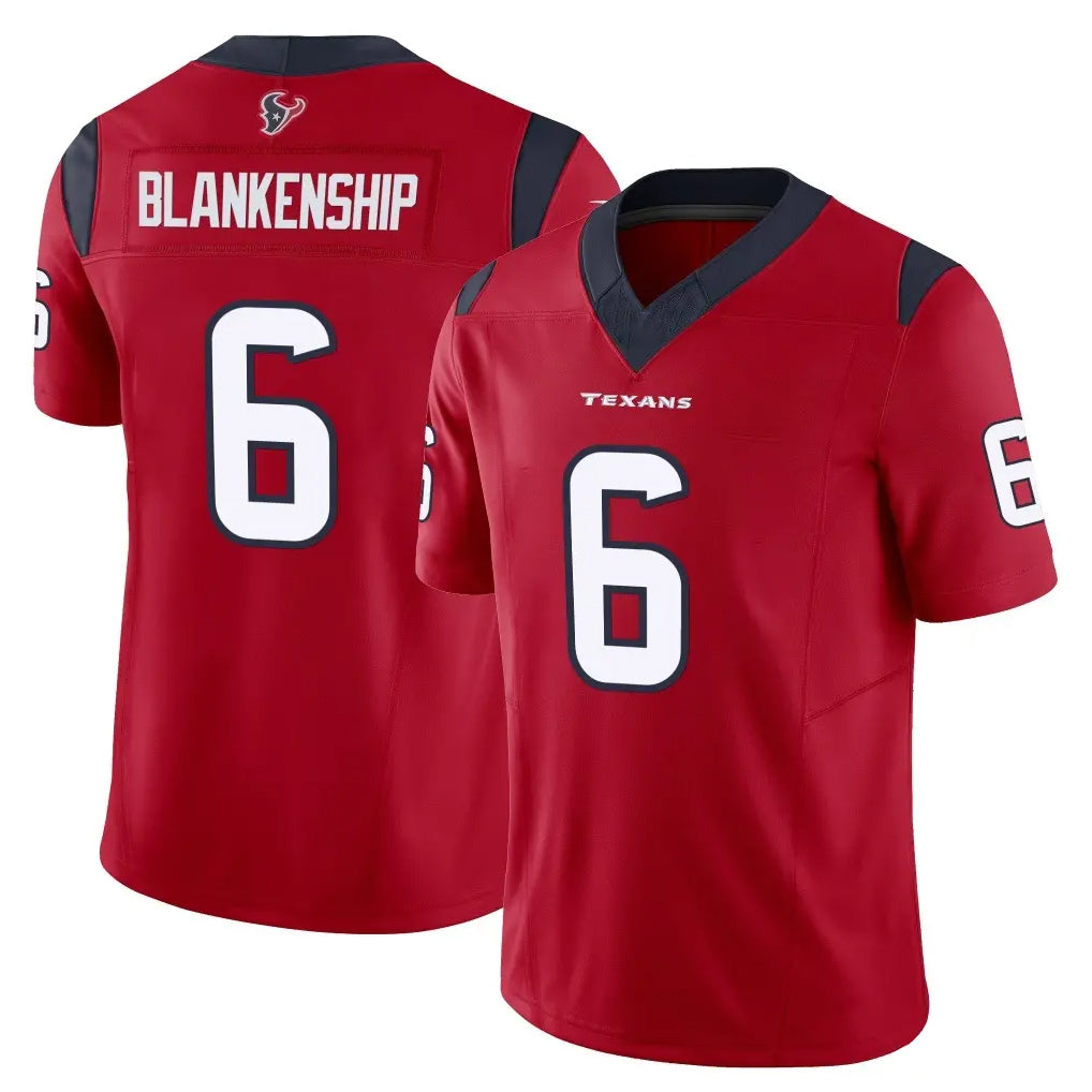 H.Texans #6 Reed Blankenship Player Red Limited Vapor F.U.S.E. Home Game ROCER Stitched Jerseys