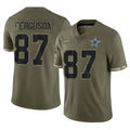 D.Cowboys #87 Jake Ferguson Player Olive Salute to Service Limited Game ROCER Stitched Jerseys