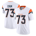 D.Broncos #73 Frank Crum Player White Limited Vapor F.U.S.E. Home Game ROCER Stitched Jerseys