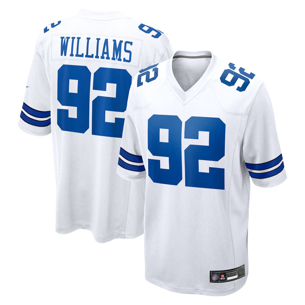 D.Cowboys #92 Quinnen Williams Player White Home Game ROCER Stitched Jerseys