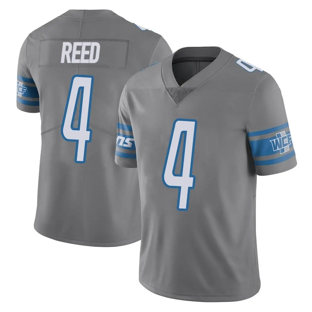 D.Lions #4 D.J. Reed Player Gray Vapor Untouchable Limited Home Game ROCER Stitched Jerseys