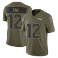 S.Seahawks #12 12th Fan Player Olive 2025 Salute To Service Limited Home Game ROCER Stitched Jerseys