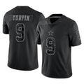 D.Cowboys #9 KaVontae Turpin Player Black Limited Reflective Home Game ROCER Stitched Jerseys