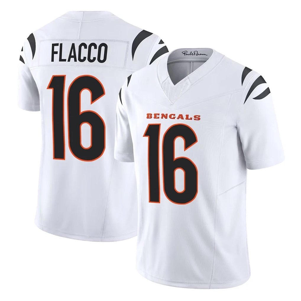 C.Bengals #16 Joe Flacco Player White Vapor F.U.S.E. Limited Home Game ROCER Stitched Jerseys