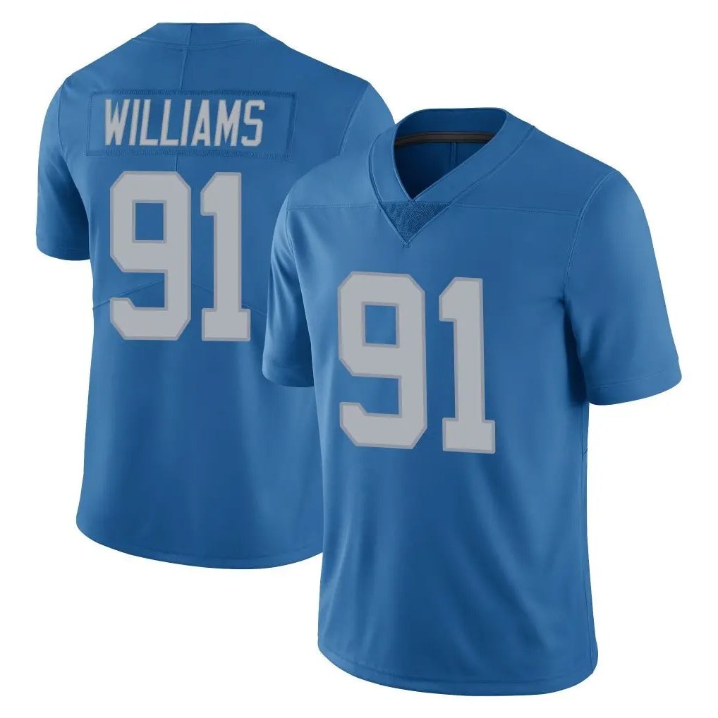 D.Lions #91 Tyleik Williams Player Blue Limited Throwback Vapor Untouchable ROCER Stitched Jerseys