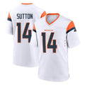 D.Broncos #14 Courtland Sutton Player White Home Game ROCER Stitched Jerseys