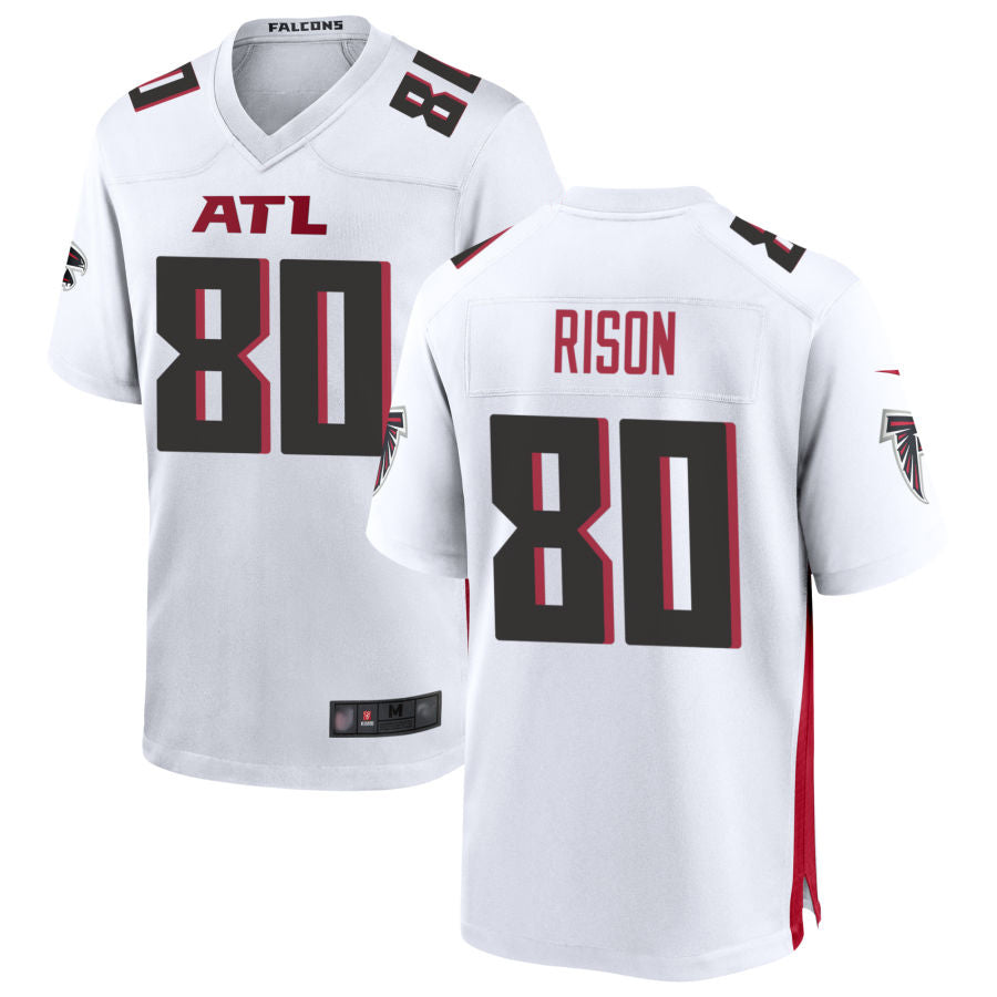 A.Falcons #80 Andre Rison Player White Home Game ROCER Stitched Jerseys